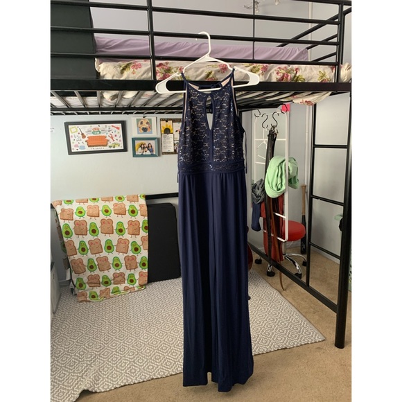 Night Way Collections Pants - Fancy Navy Blue Jumpsuit